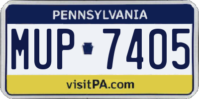 PA license plate MUP7405