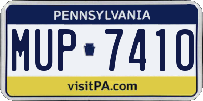 PA license plate MUP7410