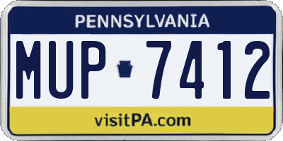 PA license plate MUP7412