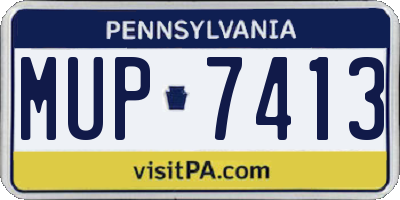 PA license plate MUP7413