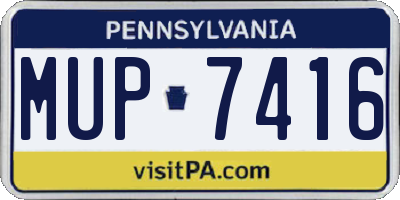 PA license plate MUP7416