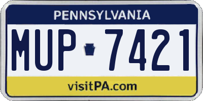 PA license plate MUP7421