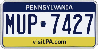 PA license plate MUP7427