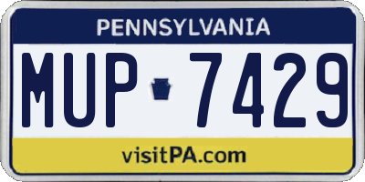 PA license plate MUP7429