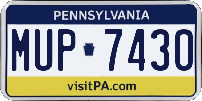 PA license plate MUP7430