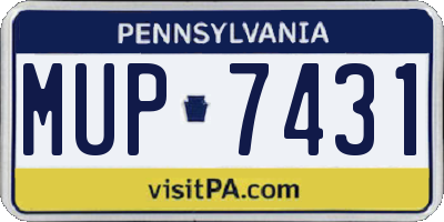 PA license plate MUP7431