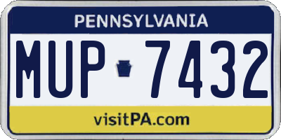 PA license plate MUP7432