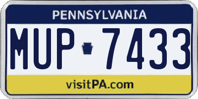 PA license plate MUP7433