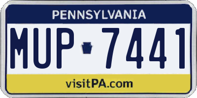 PA license plate MUP7441