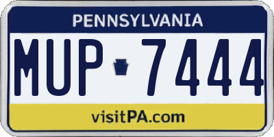 PA license plate MUP7444