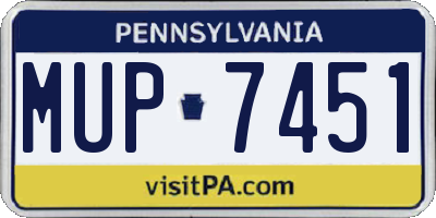 PA license plate MUP7451
