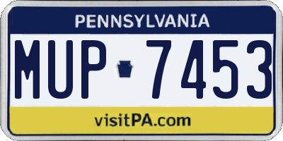 PA license plate MUP7453