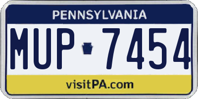PA license plate MUP7454