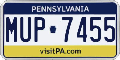 PA license plate MUP7455