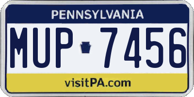 PA license plate MUP7456