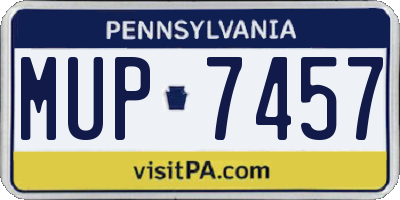 PA license plate MUP7457