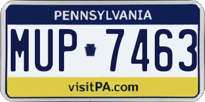 PA license plate MUP7463