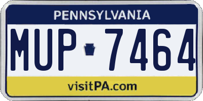 PA license plate MUP7464