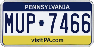 PA license plate MUP7466