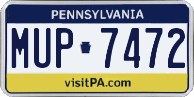PA license plate MUP7472