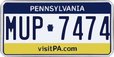 PA license plate MUP7474