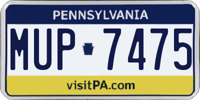 PA license plate MUP7475
