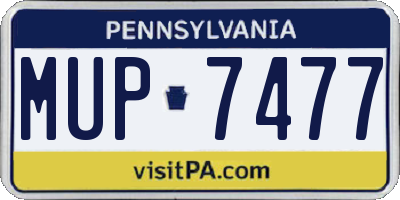 PA license plate MUP7477