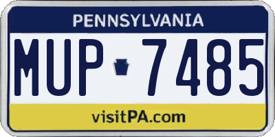 PA license plate MUP7485