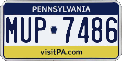 PA license plate MUP7486
