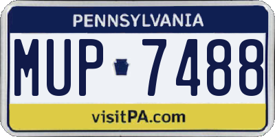 PA license plate MUP7488