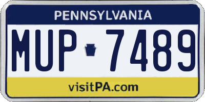 PA license plate MUP7489