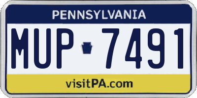PA license plate MUP7491