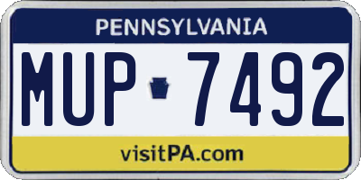 PA license plate MUP7492