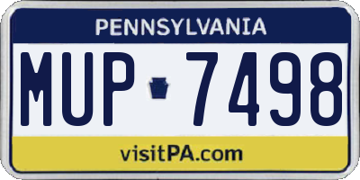 PA license plate MUP7498