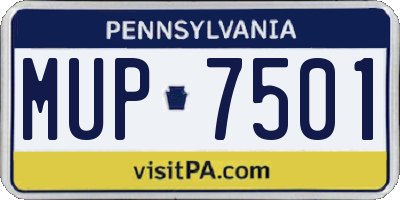PA license plate MUP7501