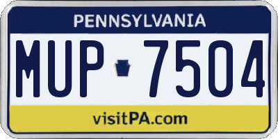 PA license plate MUP7504