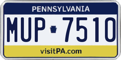PA license plate MUP7510