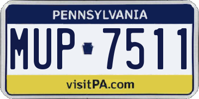 PA license plate MUP7511