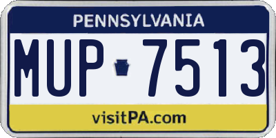 PA license plate MUP7513