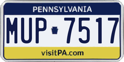 PA license plate MUP7517
