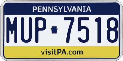 PA license plate MUP7518