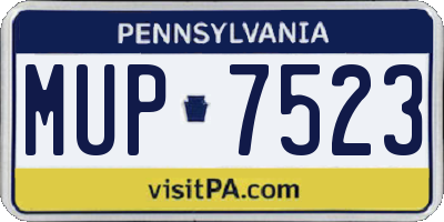 PA license plate MUP7523