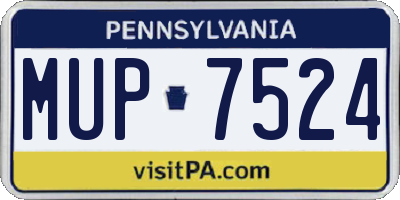 PA license plate MUP7524