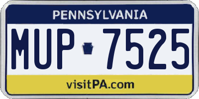 PA license plate MUP7525