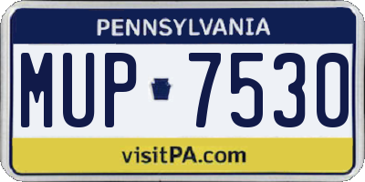 PA license plate MUP7530