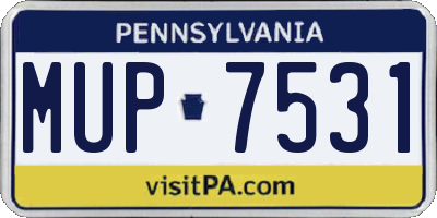 PA license plate MUP7531