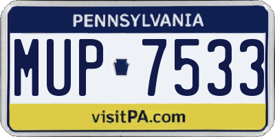PA license plate MUP7533