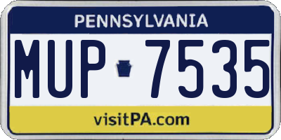 PA license plate MUP7535