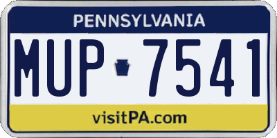 PA license plate MUP7541