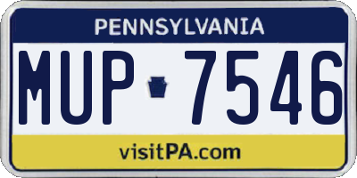 PA license plate MUP7546